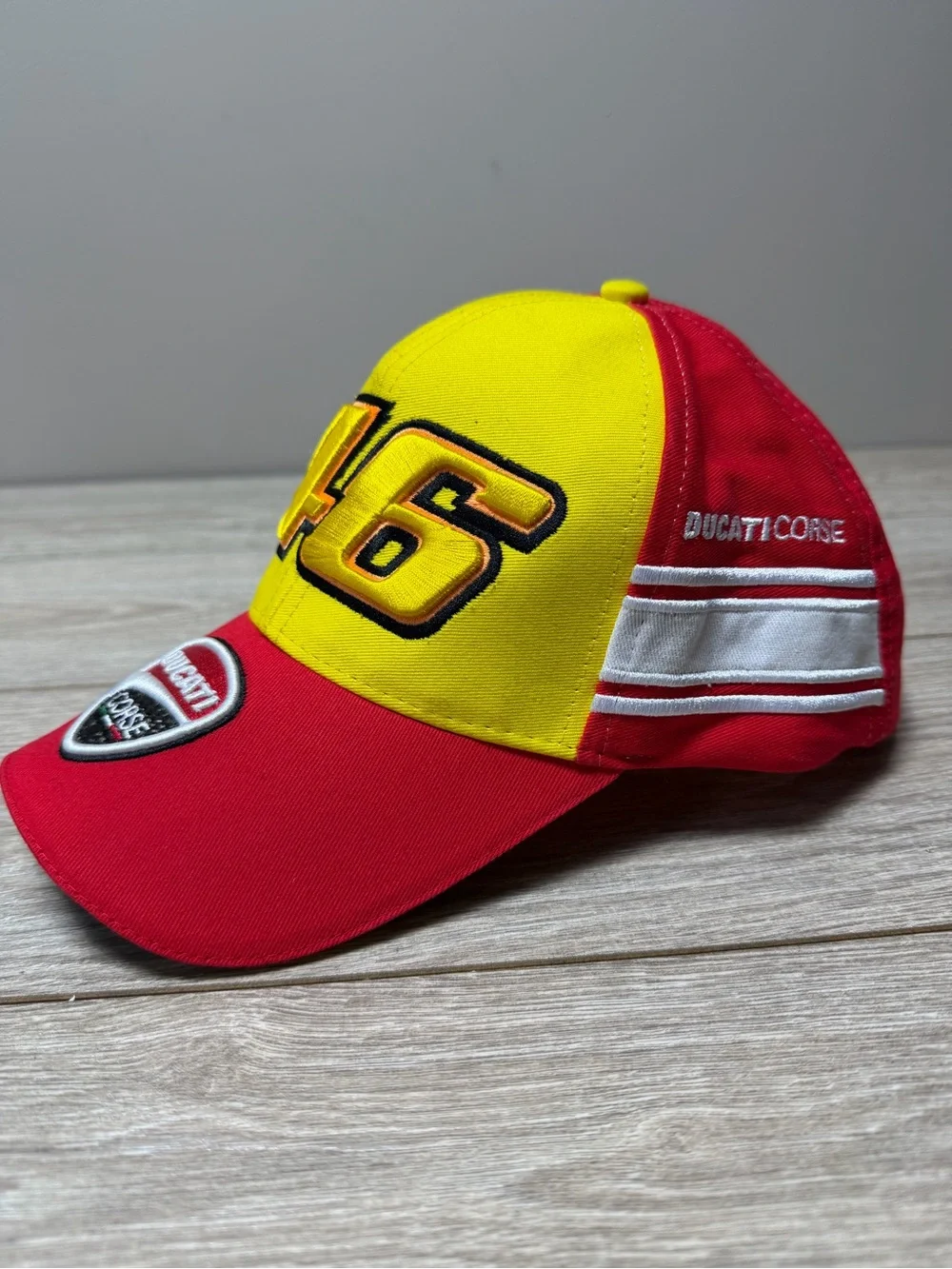 Valentino Rossi Red and Yellow VR46 x Ducati Corse The Doctor Moto GP Cap Hat